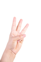 one hand on isolated background clipping path .Hands are counting numbers png