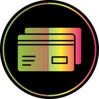 crédito tarjeta glifo debido color icono vector
