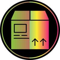 entrega caja glifo debido color icono vector