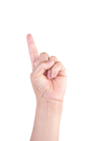 one hand on isolated background clipping path .Hands are counting numbers png