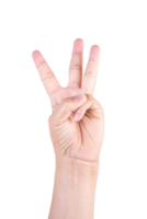 one hand on isolated background clipping path .Hands are counting numbers png