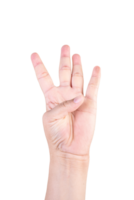 one hand on isolated background clipping path .Hands are counting numbers png