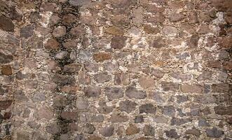 Background of old wall made of rocks in Mexico, with space for text photo