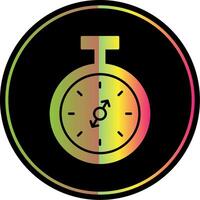 bolsillo reloj glifo debido color icono vector