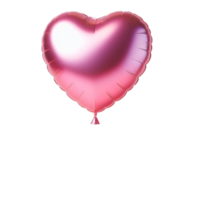 AI generated A shiny, pink heart balloon for party and celebration png