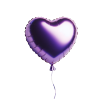 AI generated A shiny, purple heart balloon for party and celebration png