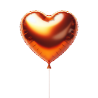 AI generated A shiny, orange heart balloon for party and celebration png