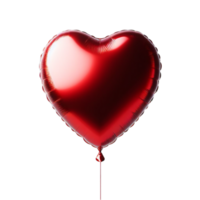 AI generated A shiny, red heart balloon for party and celebration png