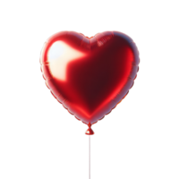 AI generated A shiny, red heart balloon for party and celebration png