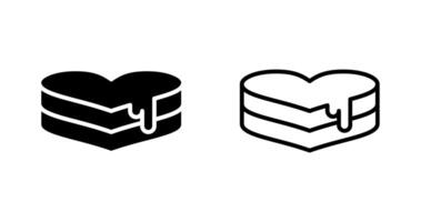 Heart-shaped cake Vector Icon