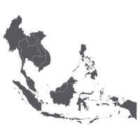 Southeast Asia country Map. Map of Southeast Asia in grey color. png