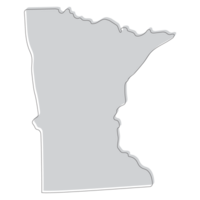 Minnesota state map. Map of the U.S. state of Minnesota. png