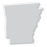 Arkansas state map. Map of the US state of Arkansas. png