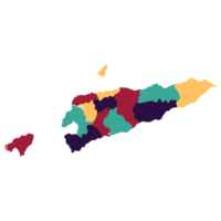 este Timor mapa. mapa de Timor-leste en administrativo provincias en multicolor png