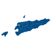 este Timor mapa. mapa de Timor-leste en administrativo provincias en azul color png