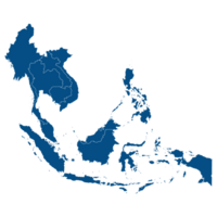 zuidoosten Azië land kaart. kaart van zuidoosten Azië in blauw kleur. png