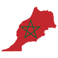 Map of Morocco with national flag of Morocco png