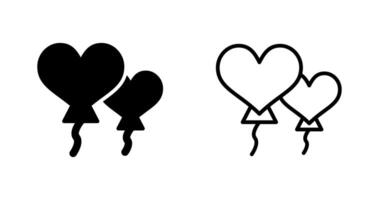 Heart shaped balloons Vector Icon