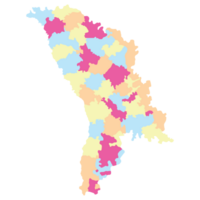 Moldau Karte. Karte von Moldau im administrative Provinzen im Mehrfarbig png