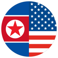 Stati Uniti d'America vs nord Corea. bandiera di unito stati di America e nord Corea nel cerchio forma png