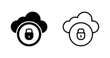 icono de vector de seguridad en la nube