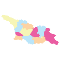 Georgia carta geografica. carta geografica di Georgia nel amministrativo province nel multicolore png