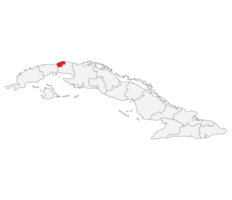 mapa do Cuba com capital cidade Havana. png