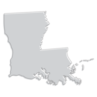 Louisiana state map. Map of the U.S. state of Louisiana. png