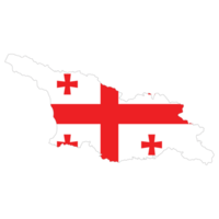 Map of Georgia with national flag of Georgia. png