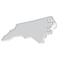 North Carolina state map. Map of the U.S. state of North Carolina. png