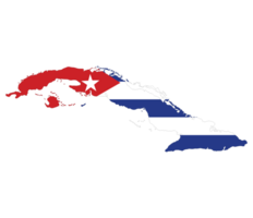 Map of Cuba with national flag of Cuba. png