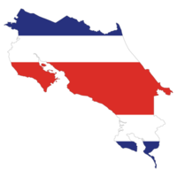 Karte von Costa Rica mit National Flagge von Costa rica. png