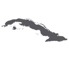 Cuba kaart. kaart van Cuba in grijs kleur png