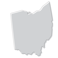 Ohio state map. Map of the U.S. state of Ohio. png