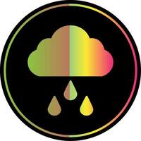 Rainy Glyph Due Color Icon vector