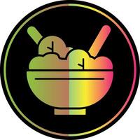 Salad Bowl Glyph Due Color Icon vector