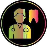 dentista glifo debido color icono vector