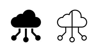 híbrido nube vector icono