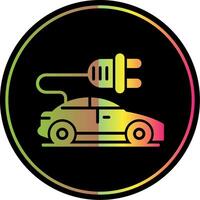 eléctrico coche glifo debido color icono vector