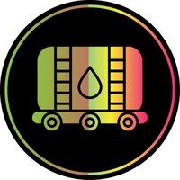 petróleo tanque glifo debido color icono vector