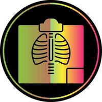 radiología glifo debido color icono vector