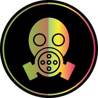 gas máscara glifo debido color icono vector