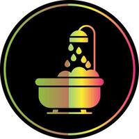 Bathtub Glyph Due Color Icon vector