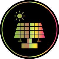 solar panel glifo debido color icono vector