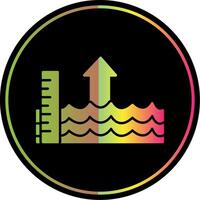 Sea Level Rise Glyph Due Color Icon vector