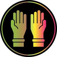 Protective Gloves Glyph Due Color Icon vector
