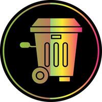 Trash Bin Glyph Due Color Icon vector