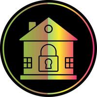 casa bloquear glifo debido color icono vector