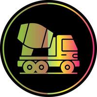 Concrete Mixer Truck Glyph Due Color Icon vector