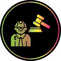 juez dando orden glifo debido color icono vector